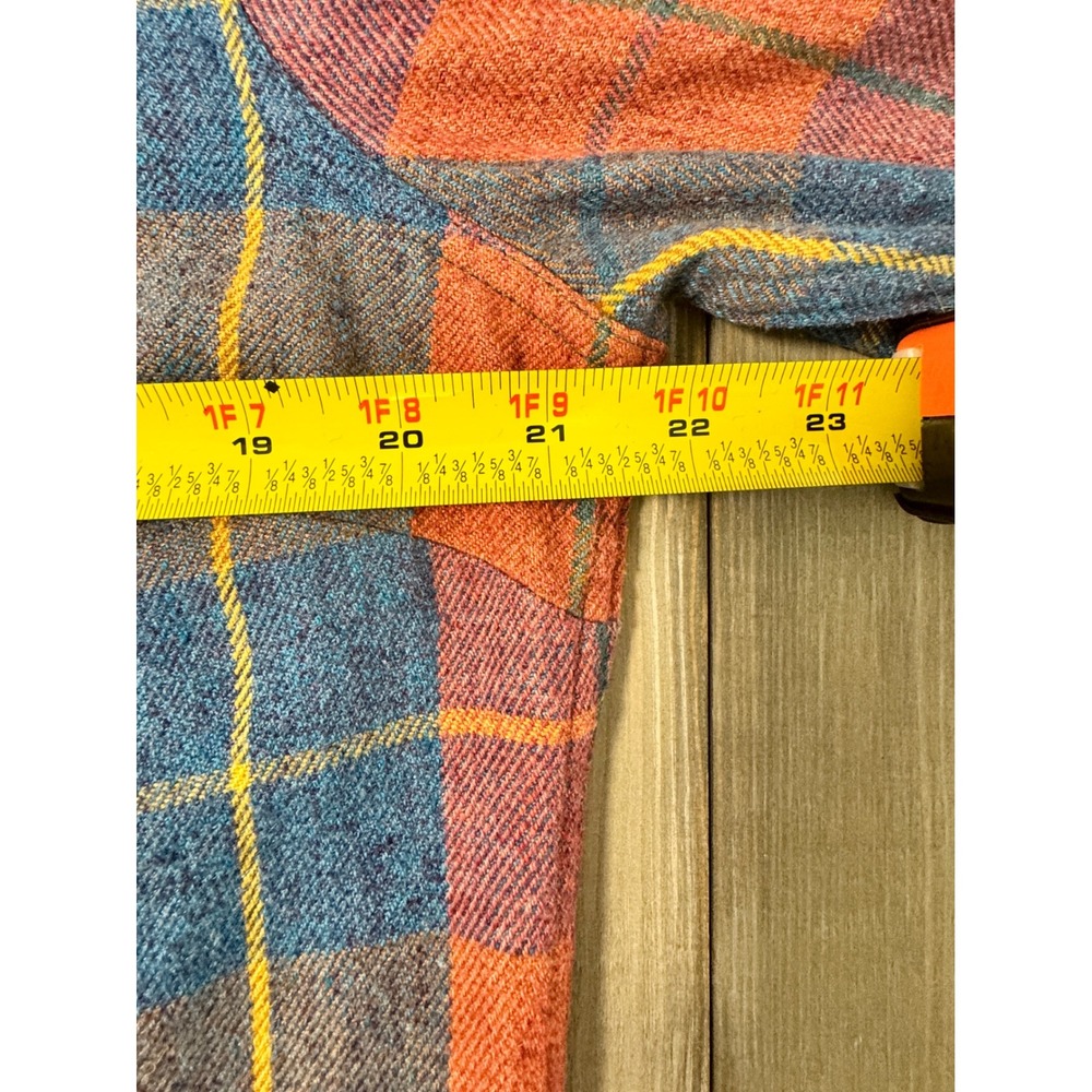 Toad&Co Orange Plaid Half-Zip Button Down Shirt - Picture 8 of 9